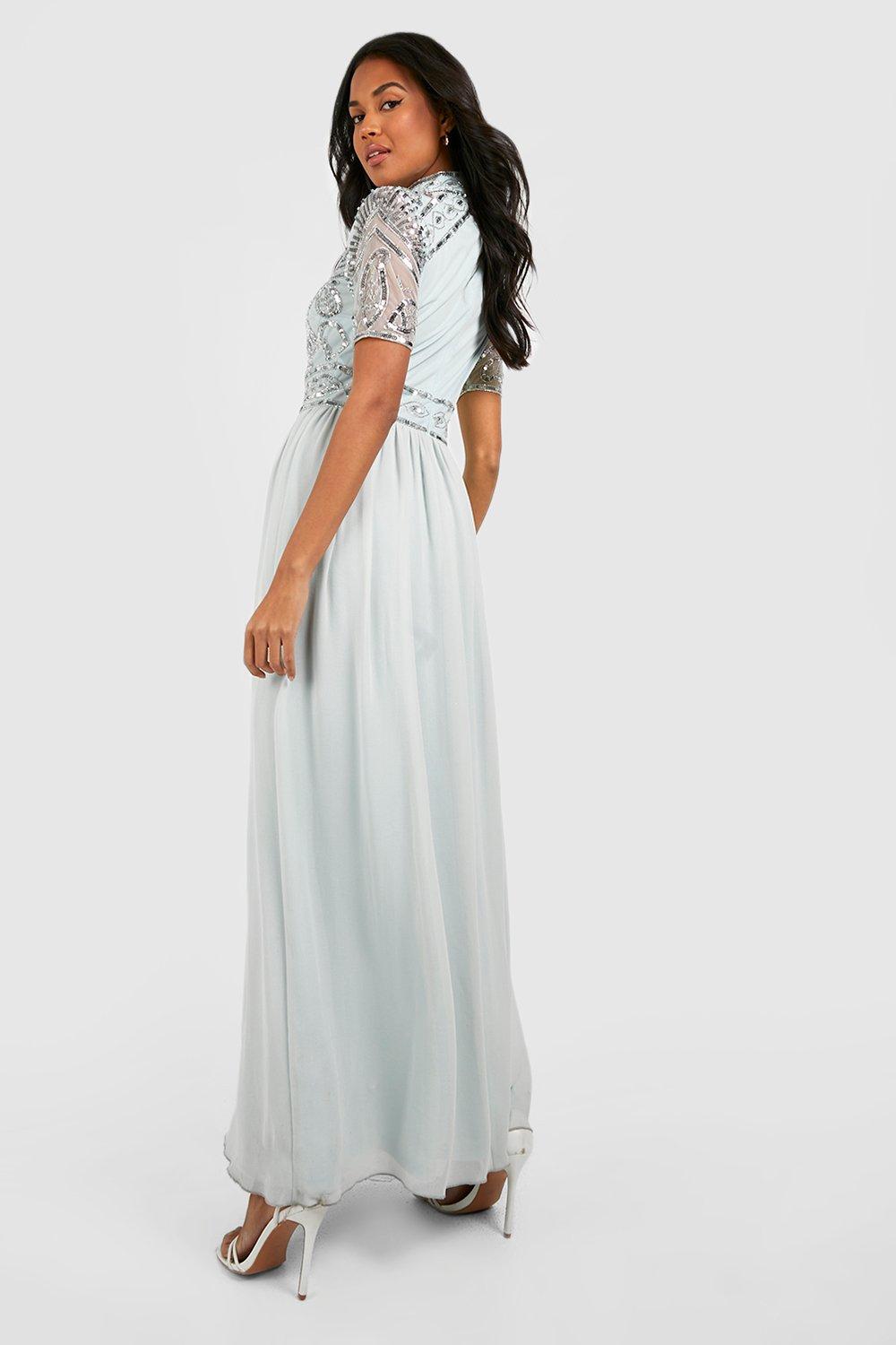 Boohoo embellished maxi discount dress